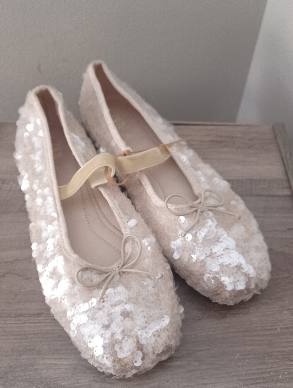 Zara Sequin Ballet Flats Girls Sz 3 3.5 Wmns Sz 5